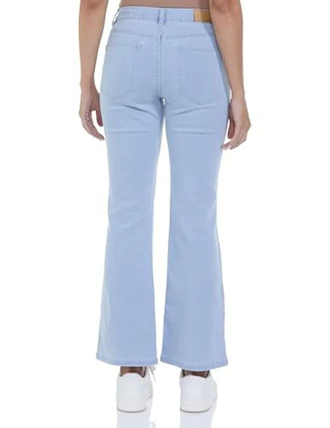 Inkd Women's Flared Bootcut Pullon Jeans - Mid Rise| Enzyme Wash | Classic 5 Pocket Styling